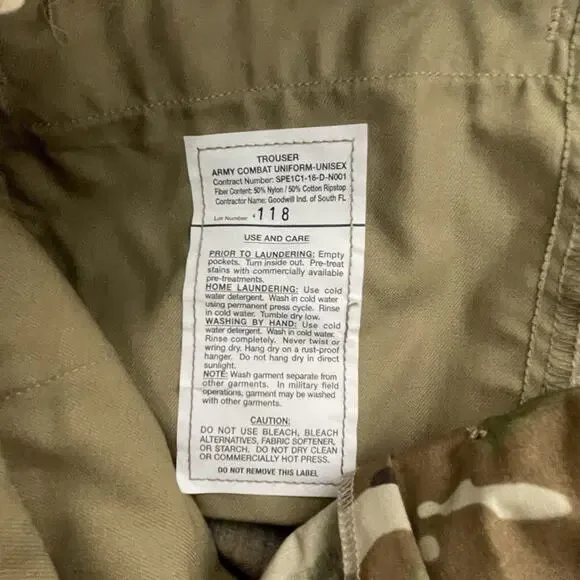 MULTICAM US Army OCP Medium/Regular Combat Uniform Pants NWT